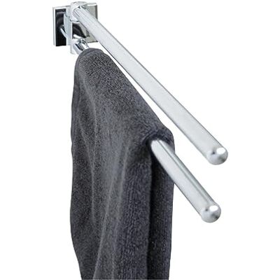 Fackelmann Lot de 2 porte-serviettes MARE à deux bras (Couleur : argenté), Quantité : 1 pièce Fackelmann Lot de 2 porte-serviettes MARE à deux bras (Couleur : argenté), Quantité : 1 pièce