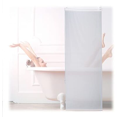 Relaxdays Store de baignoire, 60x240 cm, rideau de douche hydrofuge, plafond & fenêtre, pare-bain, salle de bain, blanc Relaxdays Store de baignoire, 60x240 cm, rideau de douche hydrofuge, plafond & fenêtre, pare-bain, salle de bain, blanc