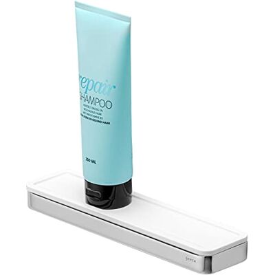 Geesa Frame Étagère de douche en laiton, insert amovible en plastique, couleur blanc/chromé, 260 x 25 x 65 mm Geesa Frame Étagère de douche en laiton, insert amovible en plastique, couleur blanc/chromé, 260 x 25 x 65 mm