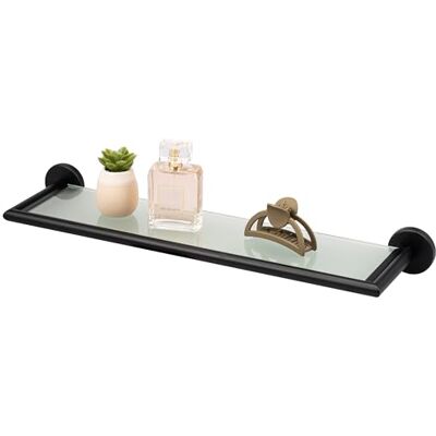 bremermann Étagère En Verre Avec Cadre En Acier Inoxydable Piazza Black Pour Salle De Bain Et Douche bremermann Étagère En Verre Avec Cadre En Acier Inoxydable Piazza Black Pour Salle De Bain Et Douche