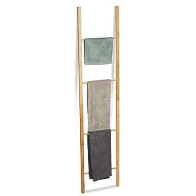 Relaxdays Porte-serviettes en bambou pliable 4 barres porte-serviettes à poser HBT 180 x 42 x 2 cm Naturel Taille Relaxdays Porte-serviettes en bambou pliable 4 barres porte-serviettes à poser HBT 180 x 42 x 2 cm Naturel Taille