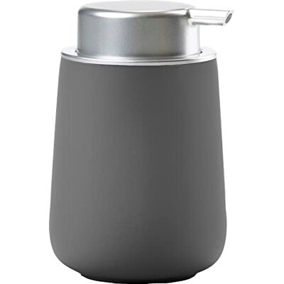 Zone Nova Distributeur de savon en porcelaine pour salle de bain Distributeur de savon liquide pour les mains Diamètre : 8 cm Hauteur : 11,5 cm Capacité : 250 ml Gris Zone Nova Distributeur de savon en porcelaine pour salle de bain Distributeur de savon liquide pour les mains Diamètre : 8 cm Hauteur : 11,5 cm Capacité : 250 ml Gris