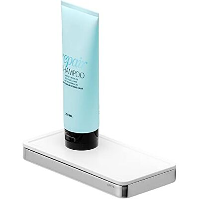 Geesa Frame Étagère de douche en laiton avec insert amovible en plastique Blanc/chromé 210 x 25 x 108 mm Geesa Frame Étagère de douche en laiton avec insert amovible en plastique Blanc/chromé 210 x 25 x 108 mm