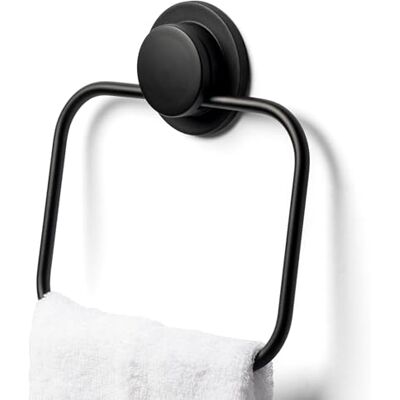 Croydex Stick 'n' Lock Anneau porte-serviette Noir mat Croydex Stick 'n' Lock Anneau porte-serviette Noir mat