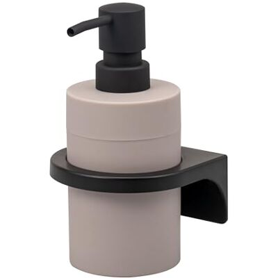 bremermann Savona Distributeur de savon rond avec surface douce au toucher, distributeur de savon liquide avec support mural, à coller ou à percer, en plastique (taupe) bremermann Savona Distributeur de savon rond avec surface douce au toucher, distributeur de savon liquide avec support mural, à coller ou à percer, en plastique (taupe)