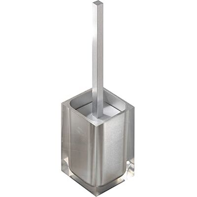 GEDY Auckland Argento - Brosse WC en résine transparente de haute qualité - 37,5cm GEDY Auckland Argento - Brosse WC en résine transparente de haute qualité - 37,5cm