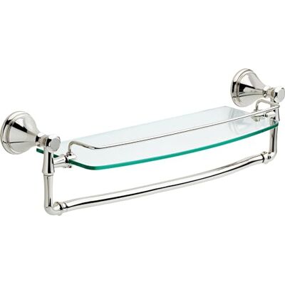 Delta 79710-PN Cassidy Glass Shelf with Towel Bar, 18 inch, Polished Nickel Delta 79710-PN Cassidy Glass Shelf with Towel Bar, 18 inch, Polished Nickel