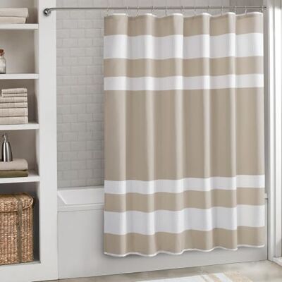 Madison Park Scotchgard – Rideau de douche à tissage gaufré pour salle de bain – Gestion de l'humidité – Rideau de douche moderne de qualité spa pour salle de bain – 183 x 198 cm – Taupe Madison Park Scotchgard – Rideau de douche à tissage gaufré pour salle de bain – Gestion de l'humidité – Rideau de douche moderne de qualité spa pour salle de bain – 183 x 198 cm – Taupe