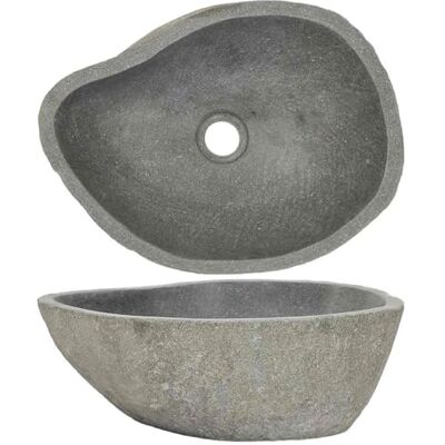 vidaXL Lavabo en pierre de rivière Ovale (37-46) x(29-36) cm vidaXL Lavabo en pierre de rivière Ovale (37-46) x(29-36) cm