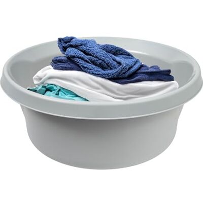 KADAX Bassine de lavage en plastique mat Rond Robuste Pour salle de bain Polyvalent Gris clair 14 l KADAX Bassine de lavage en plastique mat Rond Robuste Pour salle de bain Polyvalent Gris clair 14 l