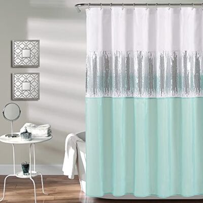 Lush Decor Night Sky Rideau de douche Blanc/bleu 183 x 183 cm Lush Decor Night Sky Rideau de douche Blanc/bleu 183 x 183 cm