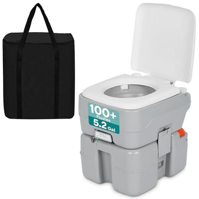SereneLife Toilettes de Camping Portables 20 L avec Sac de Transport, WC Chimique Portable avec Plus de 100 Chasses d’Eau, Toilette Portable Étanche Anti-Odeurs, Jusqu’à 150 kg SereneLife Toilettes de Camping Portables 20 L avec Sac de Transport, WC Chimique Portable avec Plus de 100 Chasses d’Eau, Toilette Portable Étanche Anti-Odeurs, Jusqu’à 150 kg