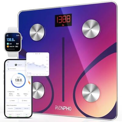 RENPHO Balance Pese Personne, Balance Connectée Bluetooth Pèse Personne Impédancemètre, Balance Impedancemetre avec 13 Données Corporelles (BMI/Graisse Corporelle/Masse Osseuse/BMR/Eau), Rouge, Elis 1 RENPHO Balance Pese Personne, Balance Connectée Bluetooth Pèse Personne Impédancemètre, Balance Impedancemetre avec 13 Données Corporelles (BMI/Graisse Corporelle/Masse Osseuse/BMR/Eau), Rouge, Elis 1