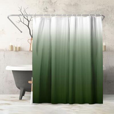 Americanflat Rideau de Douche 180x200 cm Vert Dégradé 100% Polyester Rideau Salle de Bain Résistant à l'Eau avec Œillets en Métal et 12 Crochets Plastiques Durables Americanflat Rideau de Douche 180x200 cm Vert Dégradé 100% Polyester Rideau Salle de Bain Résistant à l'Eau avec Œillets en Métal et 12 Crochets Plastiques Durables