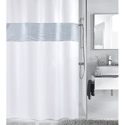 Kleine Wolke Textilgesellschaft Rideau de Douche, Fibres Synthétiques, Blanc, 200x180 cm Kleine Wolke Textilgesellschaft Rideau de Douche, Fibres Synthétiques, Blanc, 200x180 cm