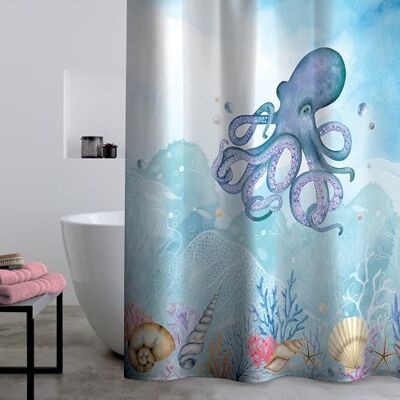 Catherine Lansfield Rideau de douche Octopus Bleu 180 x 180 cm Catherine Lansfield Rideau de douche Octopus Bleu 180 x 180 cm