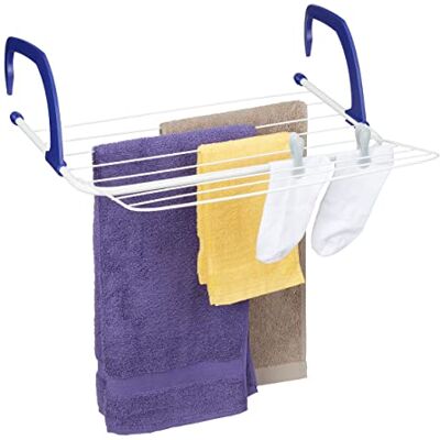 Relaxdays Étendoir à linge de radiateur à suspendre pour balcon et camping Blanc en acier Relaxdays Étendoir à linge de radiateur à suspendre pour balcon et camping Blanc en acier
