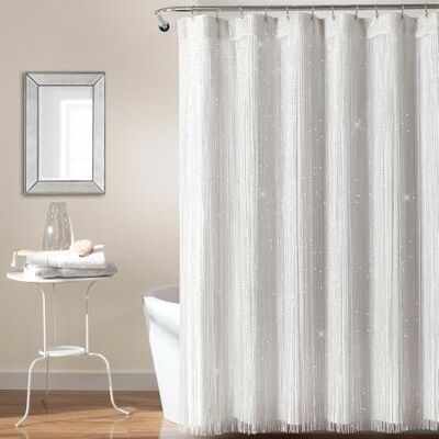 Lush Decor Night Sky Lot de 2 rideaux de douche avec doublure en PEVA Blanc 183 x 183 cm Lush Decor Night Sky Lot de 2 rideaux de douche avec doublure en PEVA Blanc 183 x 183 cm