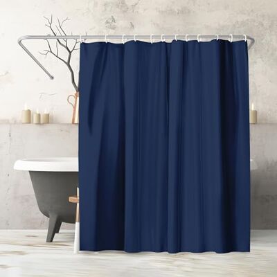 Americanflat Rideau de Douche 180x200 cm Uni Bleu 100% Polyester Rideau Salle de Bain Résistant à l'Eau avec Œillets en Métal et 12 Crochets Plastiques Durables Americanflat Rideau de Douche 180x200 cm Uni Bleu 100% Polyester Rideau Salle de Bain Résistant à l'Eau avec Œillets en Métal et 12 Crochets Plastiques Durables