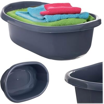 KADAX Bol à linge 20 litres, grand lavabo en plastique, bol en plastique, bol en plastique, bol de salle de bain, vasque (gris foncé) KADAX Bol à linge 20 litres, grand lavabo en plastique, bol en plastique, bol en plastique, bol de salle de bain, vasque (gris foncé)