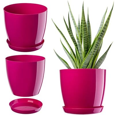 KADAX Pot de fleurs avec soucoupe, diamètre : 20 cm, rouge amarante, pour l'intérieur et l'extérieur, idéal pour le salon, le balcon, la salle de bain ou les toilettes. Les couleurs vives apportent de KADAX Pot de fleurs avec soucoupe, diamètre : 20 cm, rouge amarante, pour l'intérieur et l'extérieur, idéal pour le salon, le balcon, la salle de bain ou les toilettes. Les couleurs vives apportent de