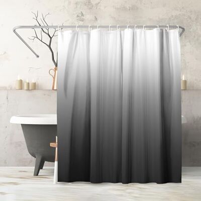 Americanflat Rideau de Douche 180x200 cm Gris Dégradé 100% Polyester Rideau Salle de Bain Résistant à l'Eau avec Œillets en Métal et 12 Crochets Plastiques Durables Americanflat Rideau de Douche 180x200 cm Gris Dégradé 100% Polyester Rideau Salle de Bain Résistant à l'Eau avec Œillets en Métal et 12 Crochets Plastiques Durables