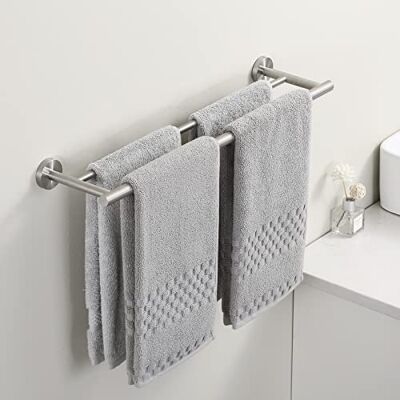 KES Porte-Serviettes Double Porte Serviette Salle de Bain Acier Inoxydable SUS 304 Barre Porte Torchon Mural 60CM Brossé, A2001S60-2 KES Porte-Serviettes Double Porte Serviette Salle de Bain Acier Inoxydable SUS 304 Barre Porte Torchon Mural 60CM Brossé, A2001S60-2