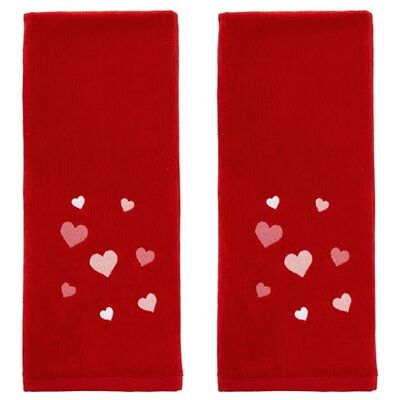 SKL Home Lot de 2 serviettes à main Motif cœurs jetés de Saint-Valentin SKL Home Lot de 2 serviettes à main Motif cœurs jetés de Saint-Valentin