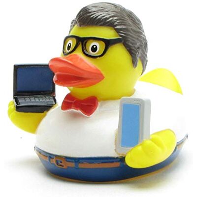 Duckshop I Nerd I Canard de bain avec porte-clés de bain I L 8 cm Duckshop I Nerd I Canard de bain avec porte-clés de bain I L 8 cm