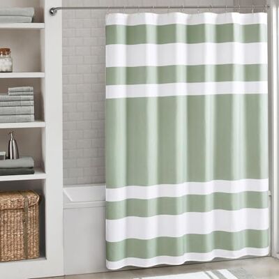 Madison Park Rideau de douche extra long à tissage gaufré Scotchgard, pour salle de bain, gestion de l'humidité, rideaux de douche modernes de qualité spa pour salle de bain, 182,9 x 213,4 cm, vert Madison Park Rideau de douche extra long à tissage gaufré Scotchgard, pour salle de bain, gestion de l'humidité, rideaux de douche modernes de qualité spa pour salle de bain, 182,9 x 213,4 cm, vert
