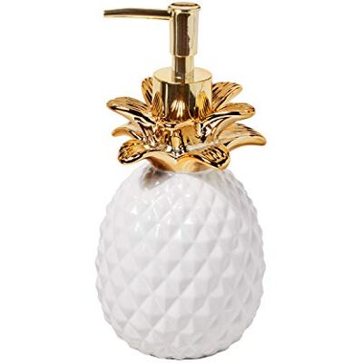 SKL Home Distributeur de savon, céramique, blanc/or, distributeur de lotion SKL Home Distributeur de savon, céramique, blanc/or, distributeur de lotion