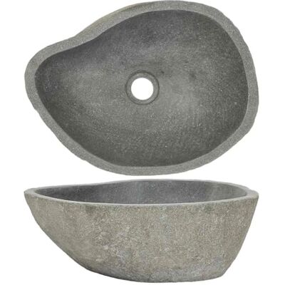 vidaXL Lavabo en pierre de rivière Ovale (37-46) x(29-36) cm vidaXL Lavabo en pierre de rivière Ovale (37-46) x(29-36) cm