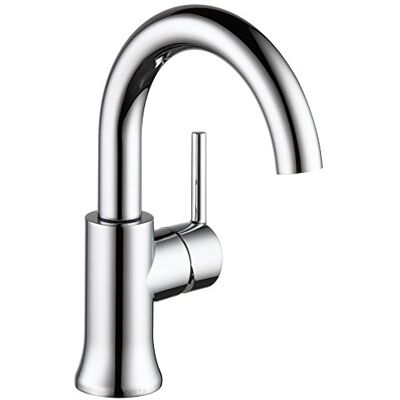 Delta Faucet Robinet de salle de bain Trinsic à un trou, robinet de salle de bain à poignée unique chromé, robinet d'évier de salle de bain, technologie Diamond Seal, assemblage de drainage, chrome Delta Faucet Robinet de salle de bain Trinsic à un trou, robinet de salle de bain à poignée unique chromé, robinet d'évier de salle de bain, technologie Diamond Seal, assemblage de drainage, chrome