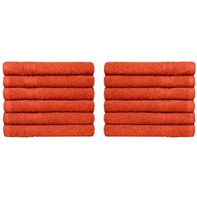 NatureMark Lot de 12 serviettes d'invité (30 x 50 cm), 100% coton, certifiées Oeko-Tex, douces, absorbantes et faciles d'entretien Pour salle de bain, invités et spa Terracotta NatureMark Lot de 12 serviettes d'invité (30 x 50 cm), 100% coton, certifiées Oeko-Tex, douces, absorbantes et faciles d'entretien Pour salle de bain, invités et spa Terracotta