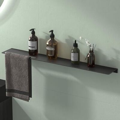 Mai & Mai Étagère Murale de Rangement en Aluminium Porte-Serviettes au Mur Support Rangement à Poser à Susprendre pour Salle de Bain Cuisine Noir Mat 80×12,5×3,2 CM Reglo-06 Mai & Mai Étagère Murale de Rangement en Aluminium Porte-Serviettes au Mur Support Rangement à Poser à Susprendre pour Salle de Bain Cuisine Noir Mat 80×12,5×3,2 CM Reglo-06