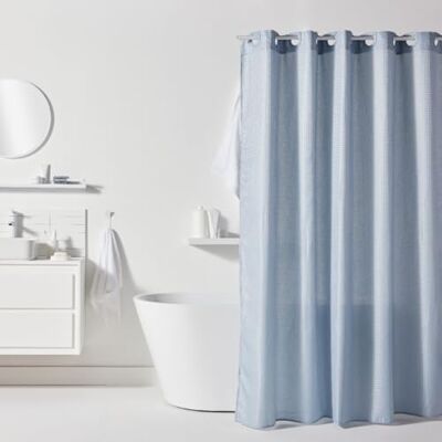 Rideau de Douche Bleu en Polyester - 180x200 cm - 12 Crochets Rideau de Douche Bleu en Polyester - 180x200 cm - 12 Crochets