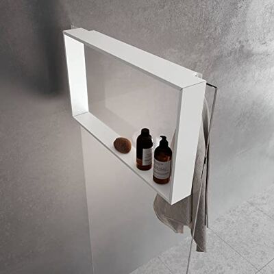 Novellini Cadre Étagère suspendue 60x8,5x40 cm Blanc mat Novellini Cadre Étagère suspendue 60x8,5x40 cm Blanc mat