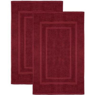 NatureMark Lot de 2 tapis de bain Qualité supérieure 100% coton 50 x 80 cm Tapis de douche Couleur : rouge bordeaux NatureMark Lot de 2 tapis de bain Qualité supérieure 100% coton 50 x 80 cm Tapis de douche Couleur : rouge bordeaux