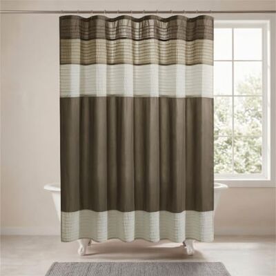 Madison Park Rideau de Douche Imitation Dupioni Couleur : Naturel 183 x 183 cm Madison Park Rideau de Douche Imitation Dupioni Couleur : Naturel 183 x 183 cm