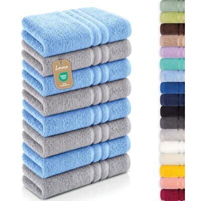 Lavea ® Lot de 8 Serviettes de Bain 50x100 cm – Bleu Dauphin et Argent 100% Coton – Serviettes Main et Essuie-Mains Douces et Absorbantes pour Salle de Bain, Maison, Hôtel et Spa Lavea ® Lot de 8 Serviettes de Bain 50x100 cm – Bleu Dauphin et Argent 100% Coton – Serviettes Main et Essuie-Mains Douces et Absorbantes pour Salle de Bain, Maison, Hôtel et Spa