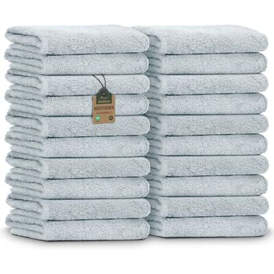NatureMark Lot de 20 serviettes d'invité (30 x 50 cm), 100 % coton, certifiées Oeko-Tex, douces, absorbantes et faciles à nettoyer, pour salle de bain, invités et spa, bleu printemps NatureMark Lot de 20 serviettes d'invité (30 x 50 cm), 100 % coton, certifiées Oeko-Tex, douces, absorbantes et faciles à nettoyer, pour salle de bain, invités et spa, bleu printemps