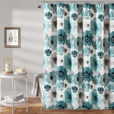 Lush Decor , Blue Leah Rideau de douche en tissu imprimé Motif floral x 72 Lush Decor , Blue Leah Rideau de douche en tissu imprimé Motif floral x 72