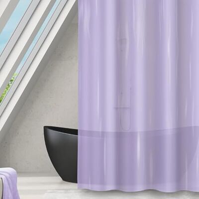 MSV Rideau de Douche PEVA Romana 180x180cm Lavande Transparent MSV Rideau de Douche PEVA Romana 180x180cm Lavande Transparent