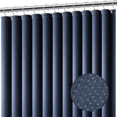 Clara Clark Rideau de douche en tissu gaufré pour salle de bain, 180 x 180 cm, bleu marine Clara Clark Rideau de douche en tissu gaufré pour salle de bain, 180 x 180 cm, bleu marine