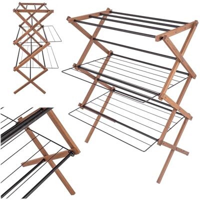 KADAX Étendoir à linge vertical en bois, 70 x 96 cm, sèche-linge pliable, sèche-linge à plusieurs étages pour un séchage efficace des vêtements et des serviettes KADAX Étendoir à linge vertical en bois, 70 x 96 cm, sèche-linge pliable, sèche-linge à plusieurs étages pour un séchage efficace des vêtements et des serviettes