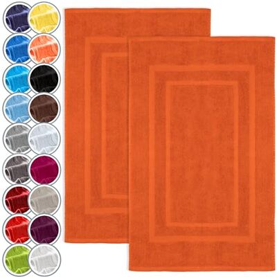 NatureMark Lot de 2 tapis de bain Qualité supérieure 100% coton 50 x 80 cm Tapis de douche Couleur : terre cuite NatureMark Lot de 2 tapis de bain Qualité supérieure 100% coton 50 x 80 cm Tapis de douche Couleur : terre cuite