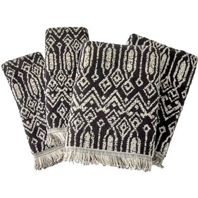 SKL Home Nador Lot de 2 serviettes de bain et 2 essuie-mains Noir SKL Home Nador Lot de 2 serviettes de bain et 2 essuie-mains Noir