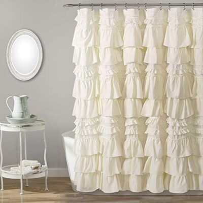 Lush Decor , Kemmy Rideau de douche Ivoire 183 x 183 cm Lush Decor , Kemmy Rideau de douche Ivoire 183 x 183 cm