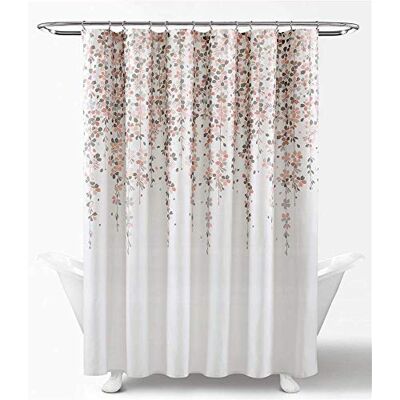 Lush Decor Rideau de douche fleur pleureur, blush et gris Lush Decor Rideau de douche fleur pleureur, blush et gris