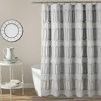 Lush Decor , Rideau de douche à volants gris Nova 183 x 183 cm Lush Decor , Rideau de douche à volants gris Nova 183 x 183 cm